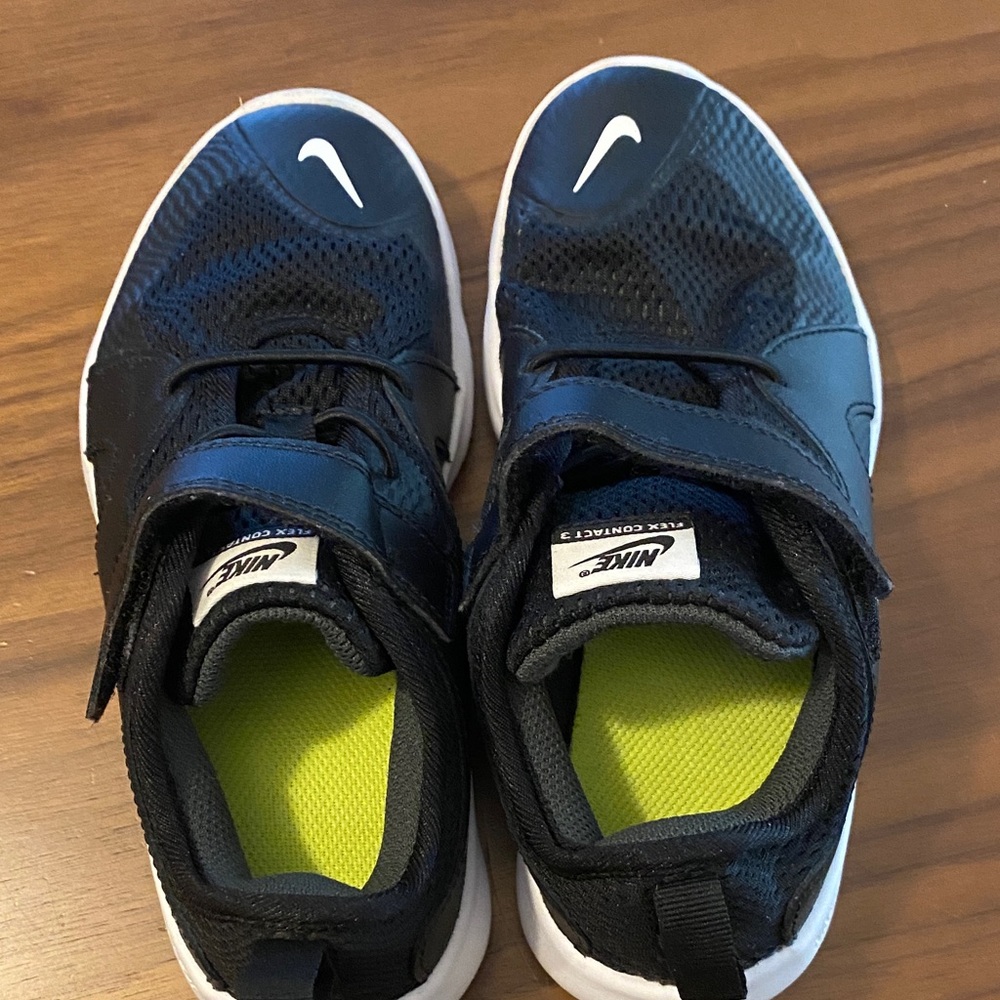 Nike Kids Black Sneakers with White Swoosh